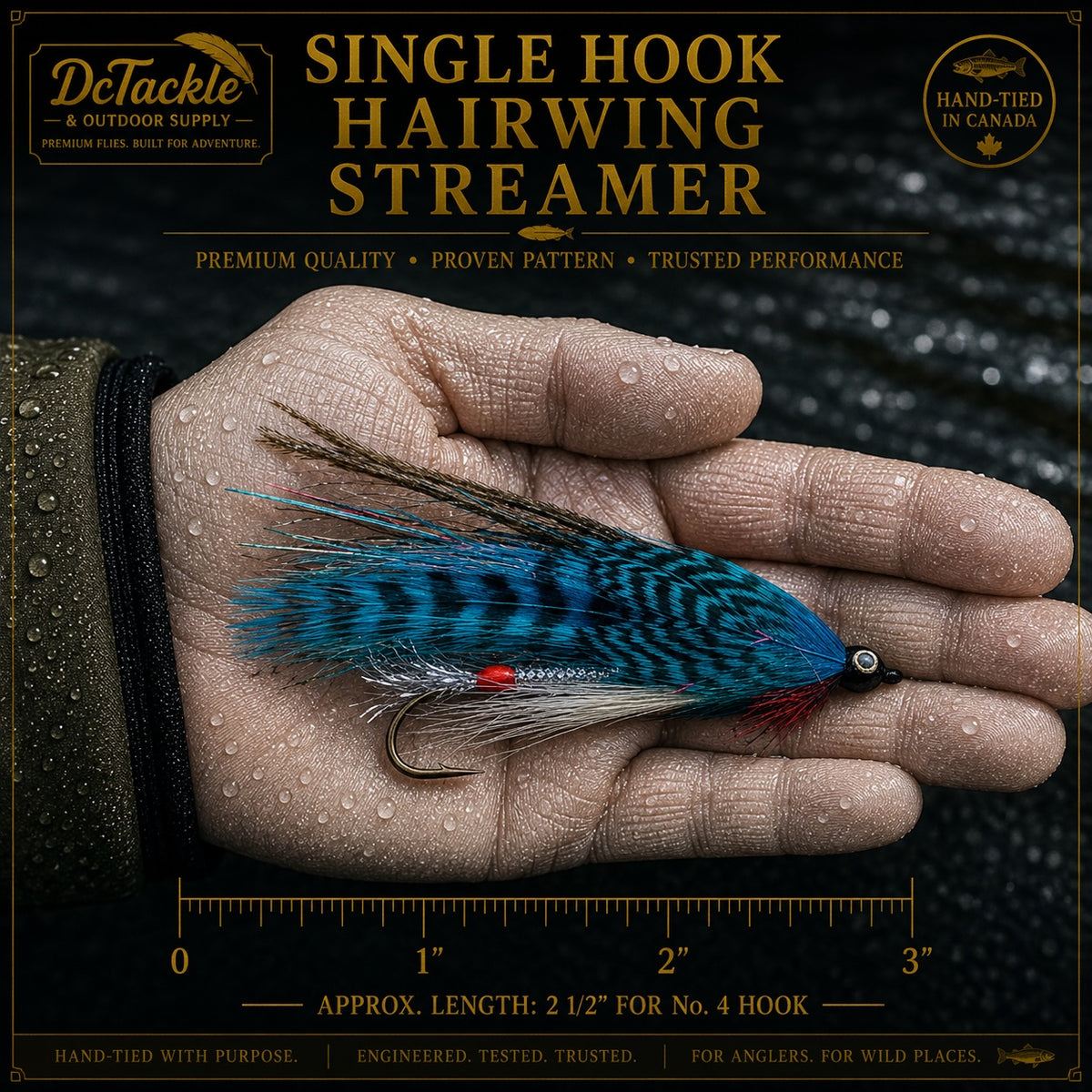 Streamer Fishing Fly, Hairwing, Teal and Blue – Dc Tackle