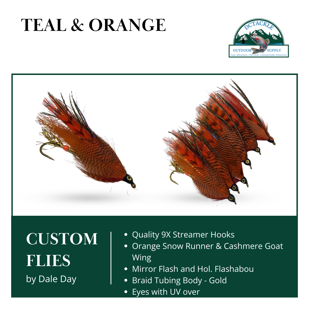 Streamer Fishing Fly, Hairwing, Teal and Orange – Dc Tackle