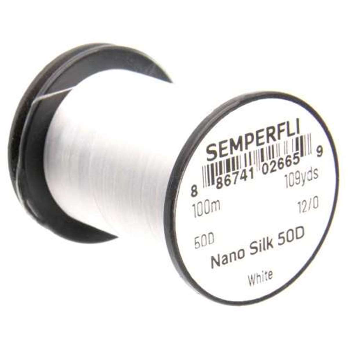 Multiple spools of Semperfli Nano Silk fly tying thread in various colors.