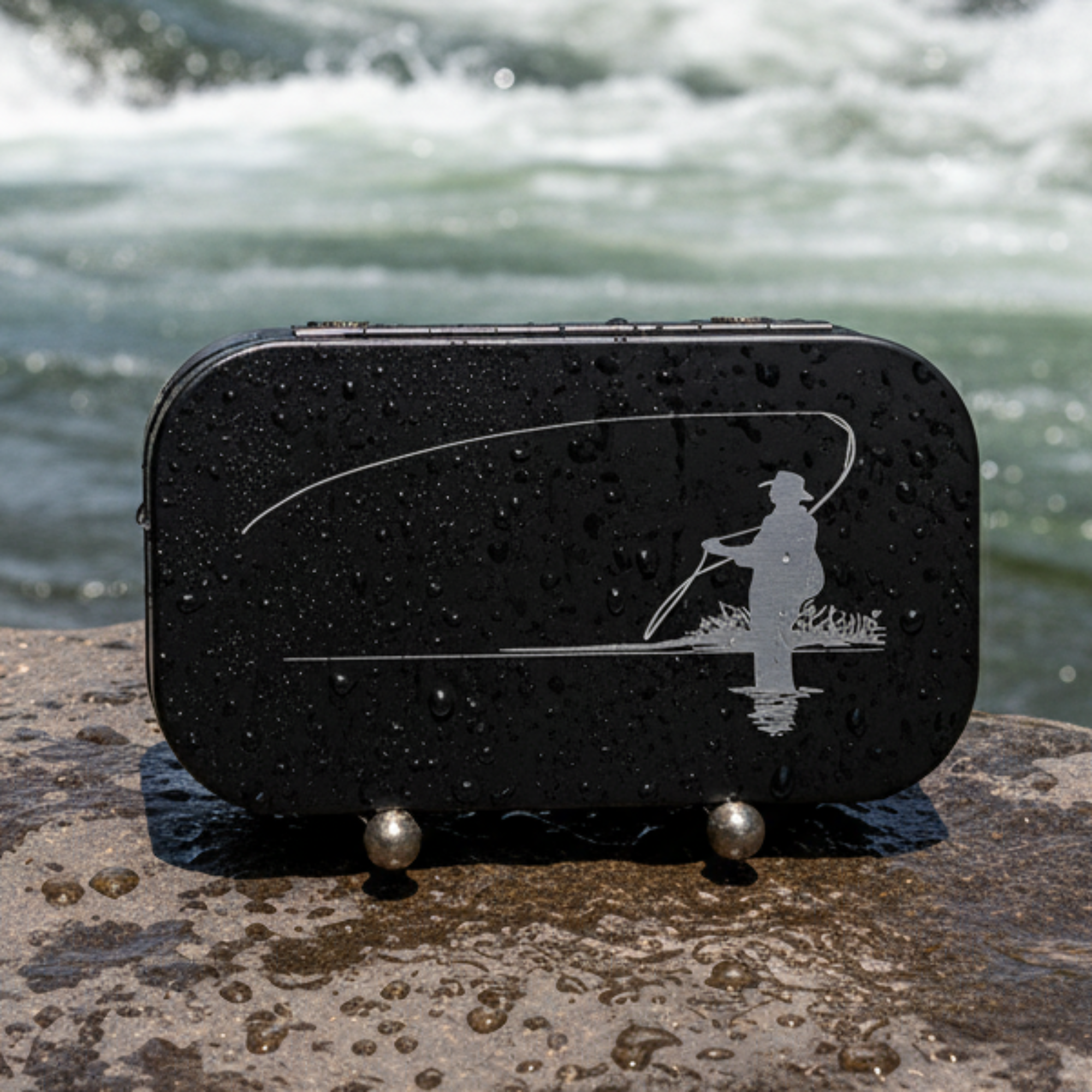 Black lybox with engraved image