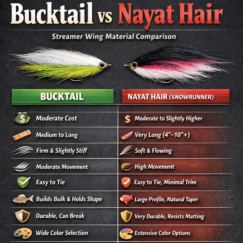 Infographic - Bucktail vs Nayat Hair