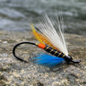 Atlantic Salmon Fly. White wing, Black body with orange flash