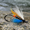 Atlantic Salmon Fly. White wing, Black body with orange flash