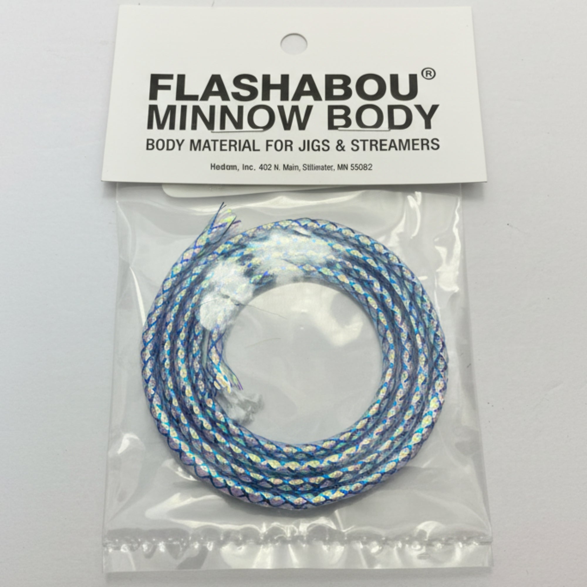 flashabou minnow body in blue