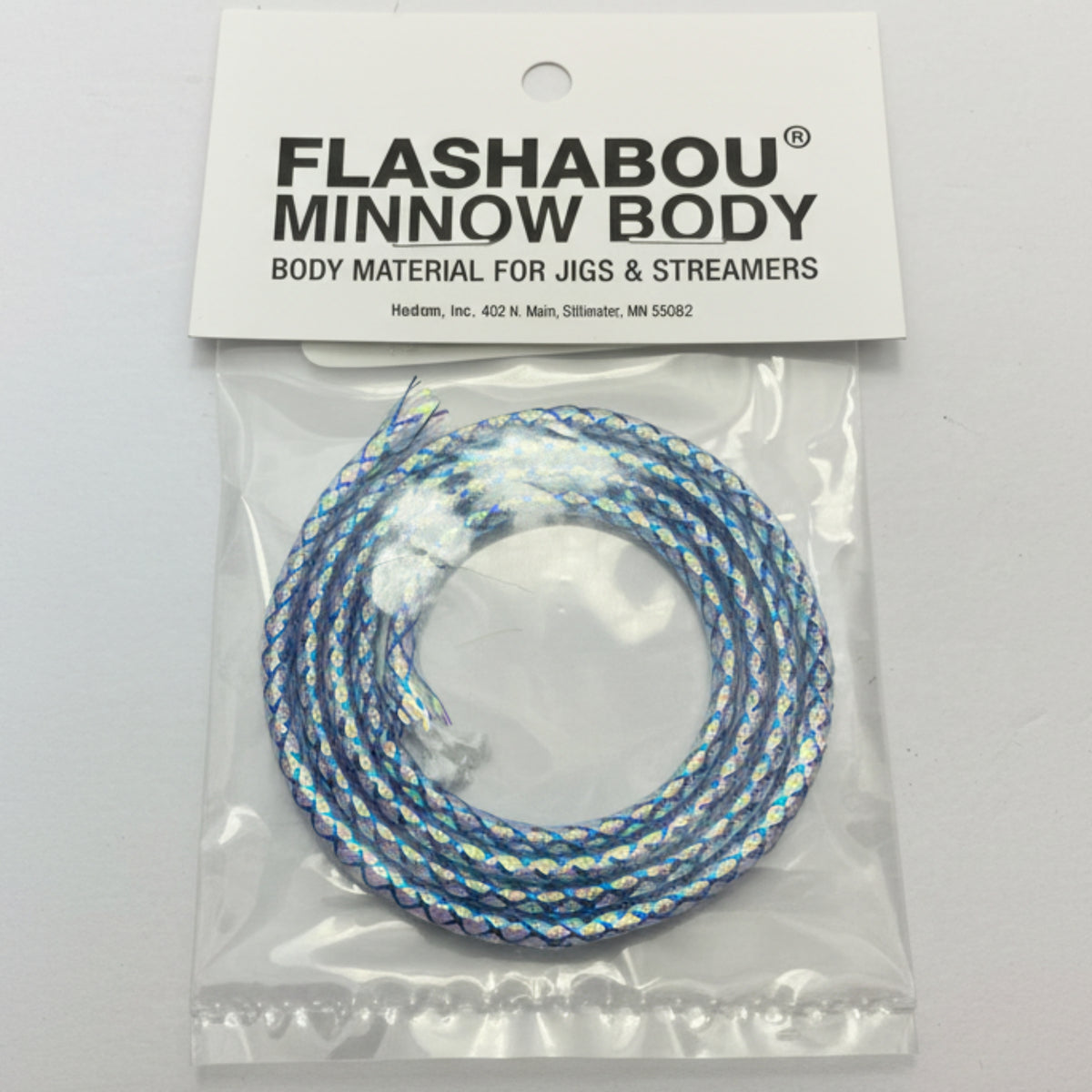 flashabou minnow body in blue