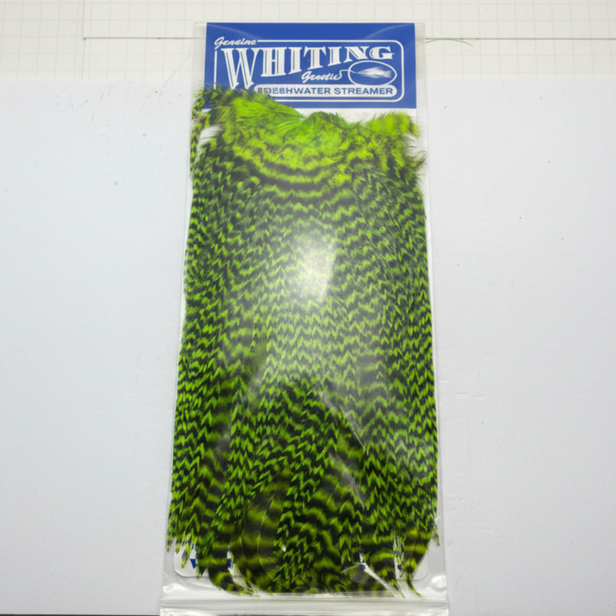 Whiting Freshwater Grizzly Saddle - Chartreuse