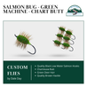 Atlantic Salmon Dry Fly, Deer Hair Bug,  Green Machine - Fl. Chartreuse Butt