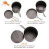 TOAKS Cookware Set Ultralight Titanium Pot Frying Pan Outdoor Camping Titanium Bowl Titanium Cup Picnic 1100ml, 1300ml, 1600ml