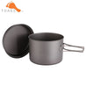 TOAKS Cookware Set Ultralight Titanium Pot Frying Pan Outdoor Camping Titanium Bowl Titanium Cup Picnic 1100ml, 1300ml, 1600ml