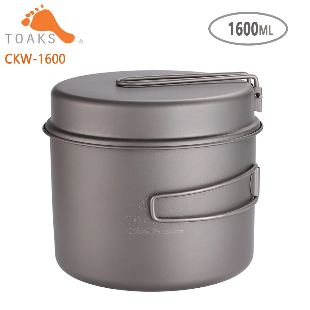 TOAKS Cookware Set Ultralight Titanium Pot Frying Pan Outdoor Camping ...