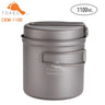 Batterie de cuisine TOAKS ultralégère en titane, casserole, poêle à frire, bol en titane, tasse en titane, pique-nique, 1 100 ml, 1 300 ml, 1 600 ml