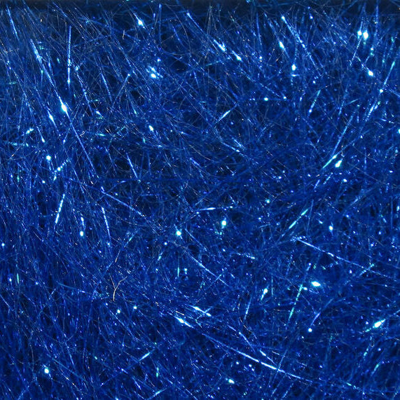 Close-up of blue tinsel against a dark background