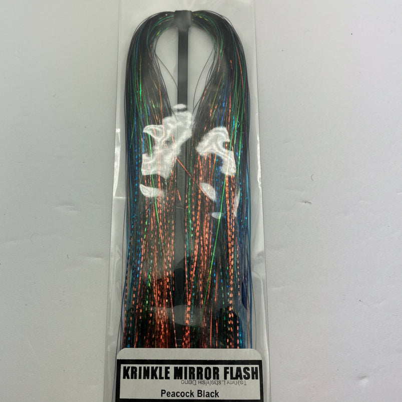 Krinkle Mirror Flask - Peacock Black on a white background