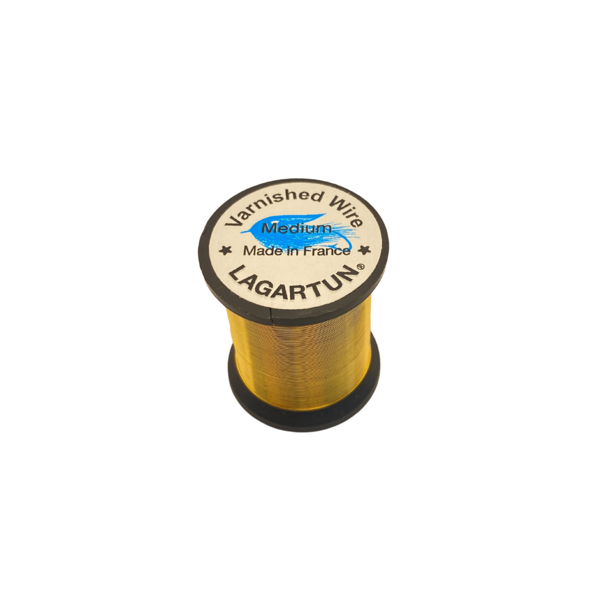 Spool of varnished wire with 'Lagartun' branding on a white background