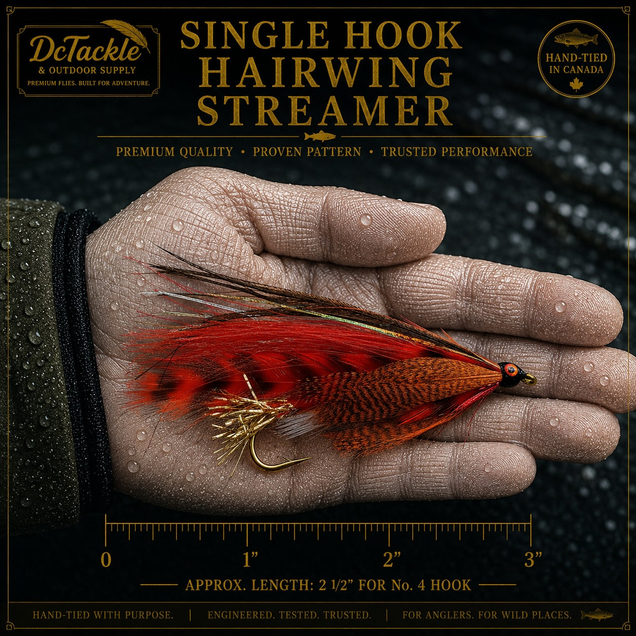 Streamer Fishing Fly, Hairwing, Teal and Orange – Dc Tackle