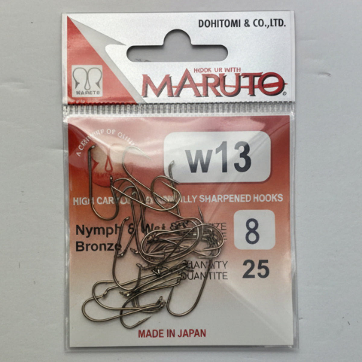Maruto Fly Fishing hooks on a white background