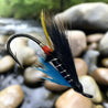 Red Tip Blue Charm Atlantic Salmon Fly with dark wing and vibrant red tip, perfect for traditional salmon fishing.
