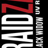 RAIDZAP Black Widow UV Resin packaging with red and white text on a black background