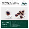 Salmon Bug - Blue Body, Oarnge Hackle, Red Butt