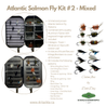 Fly Fishing Kit, Atlantic Salmon Flies, Mixed Selection, with Aluminum Flybox + Engraved Image