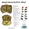 Fly Fishing Kit, Atlantic Salmon Flies, Mixed Wet Flies and Bugs & Bombers, with Bamboo Flybox