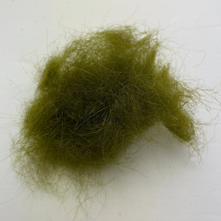seals fur dubbing olive on a white background
