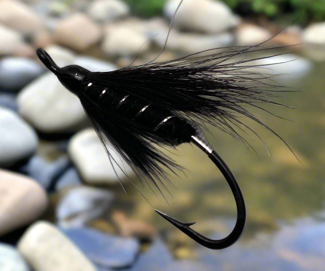 Black Silver Rib Salmon Fly