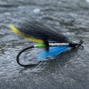 alantic salmon wetfly. silver blue. silver body with black wing and blue throat