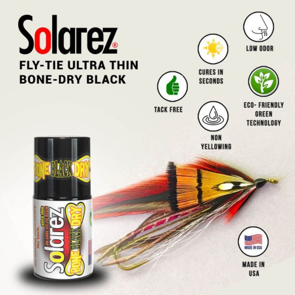 Bottle of Solarez Ultrathin Bone Dry UV resin - Black