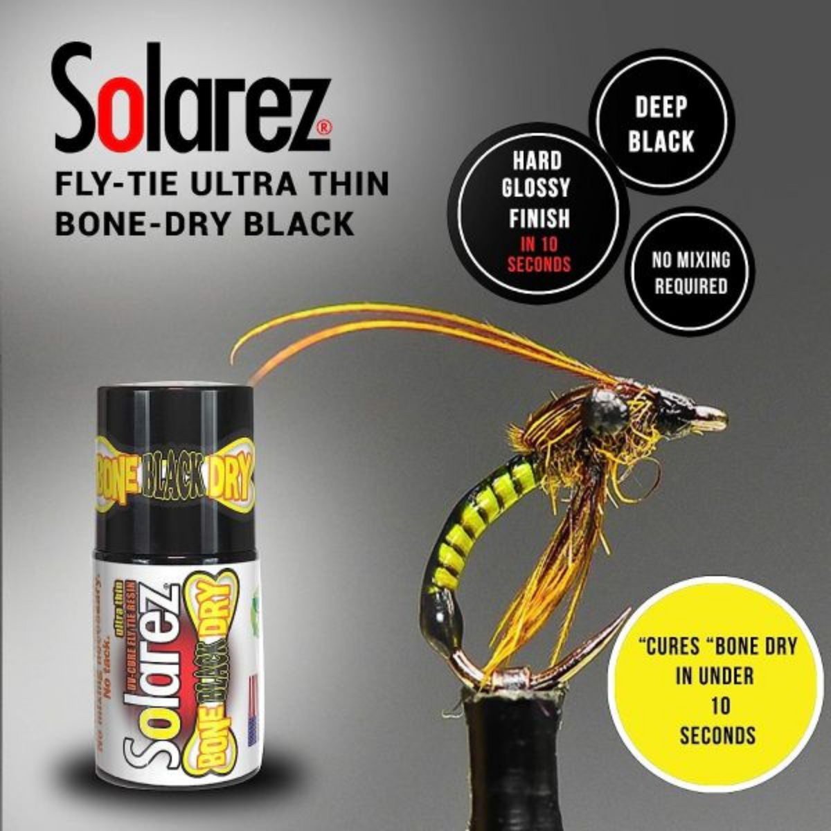 Bottle of Solarez Bone Dry UV Resin - Black