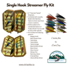 Fly Fishing Kit, Single Hook Streamer, Landlocked Salmon, Bamboo Flybox