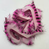 tiger barred magnum rabbit strips. hot pink black over white