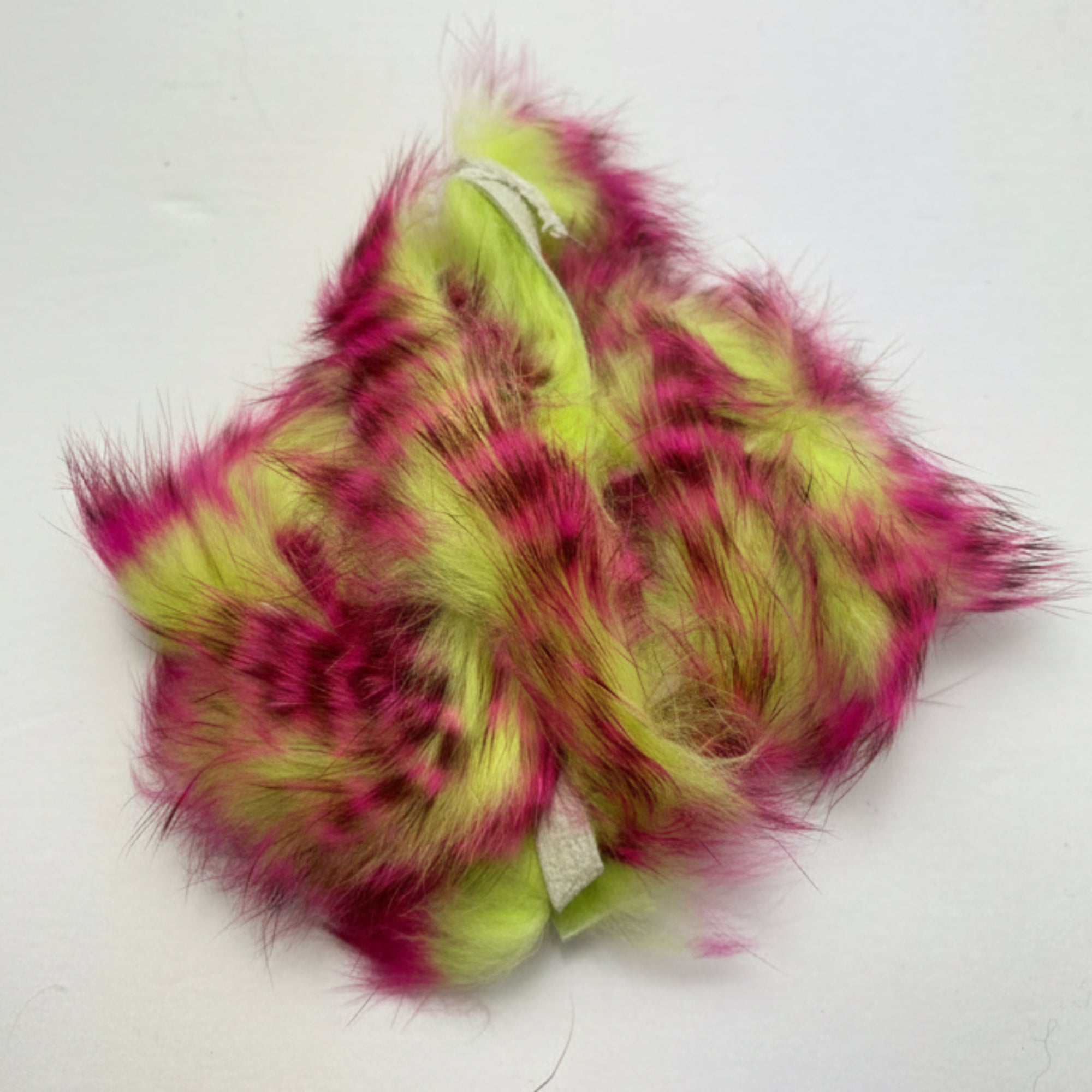 tiger barred magnum rabbit sttrips. pink brown over chartreuse