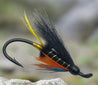 “Thunder and Lightning Dark Wing Hairwing Atlantic Salmon Fly featuring dark wing profile, vibrant body, and durable hook—ideal for traditional salmon fly fishing.”