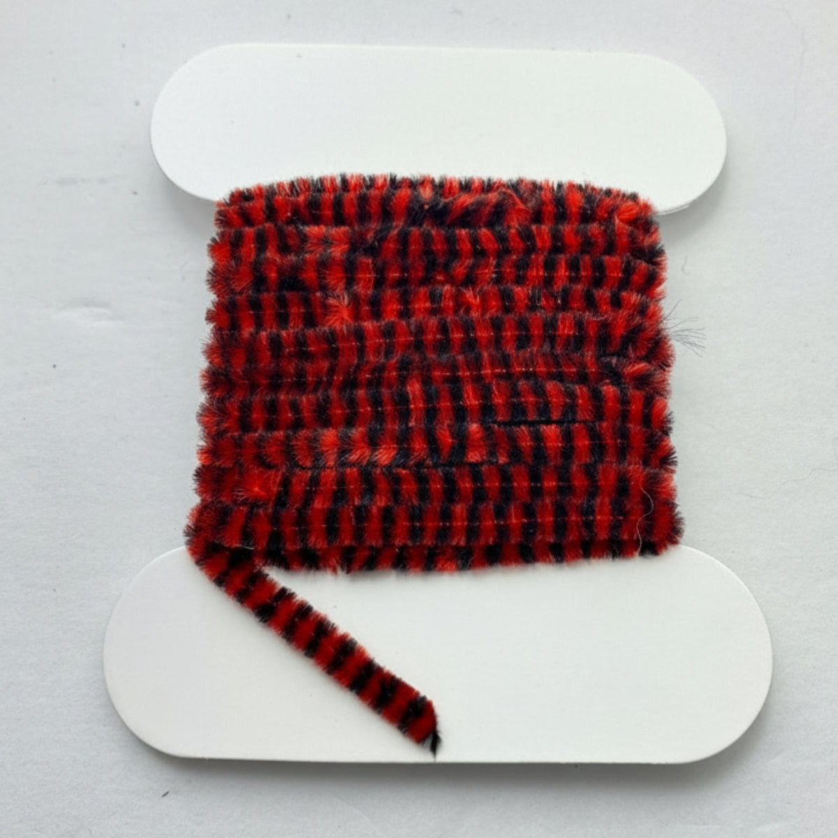 Variegated chenille - black and red color