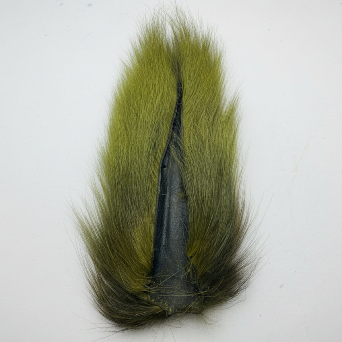 olive bucktail on a white background