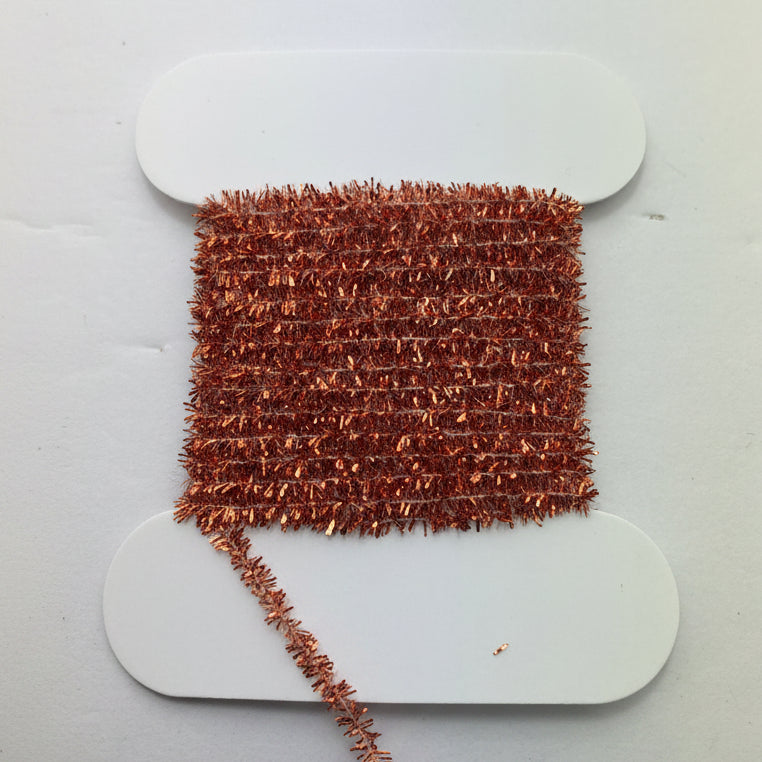 Fly tying material - crystal chenille - copper size medium on a white background