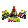 Assorted spools of thread in various colors on a white background