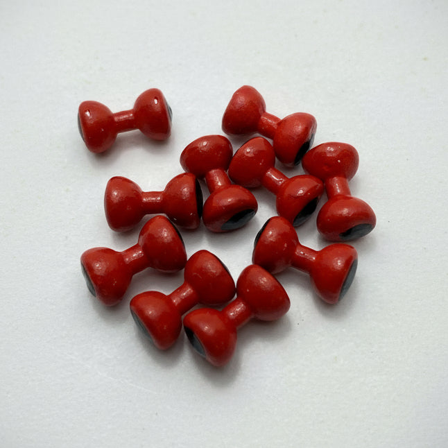 Lead dumbell eyes - red