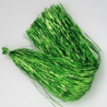 Green tinsel on a white background