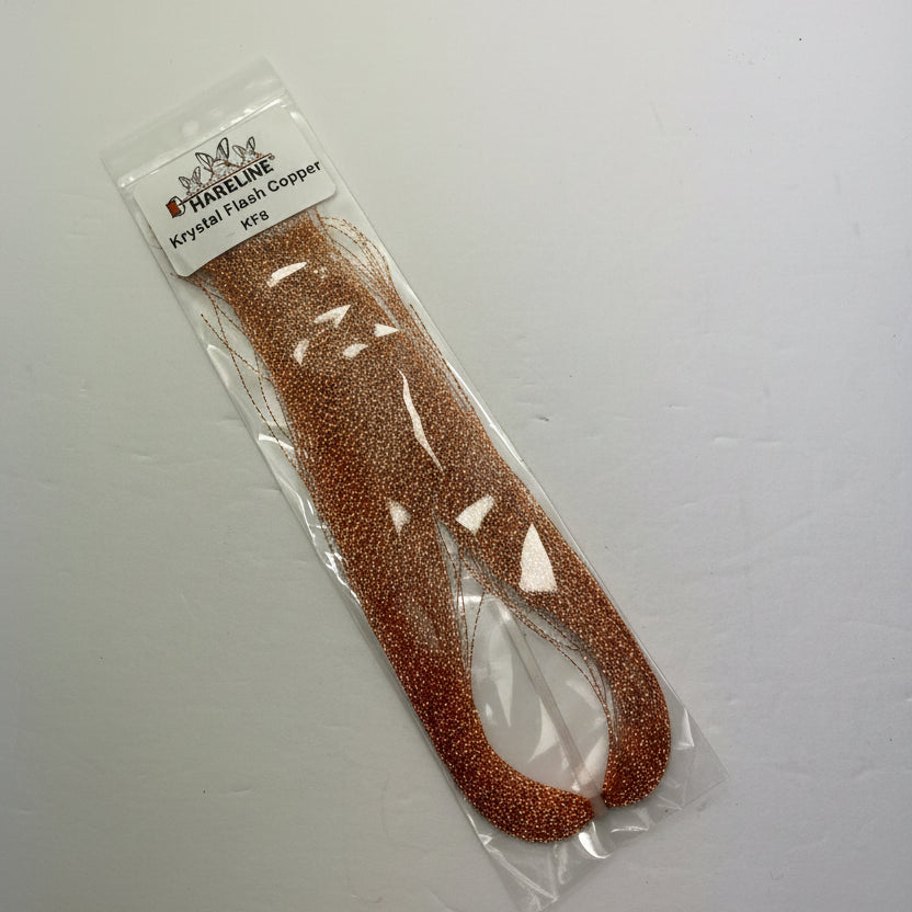 Fly tying material, hareline krystal flash in copper color