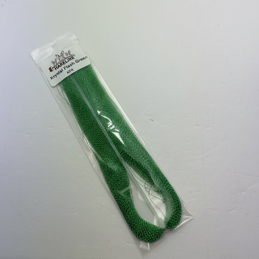 Fly tying material, hareline krystal flash in green color