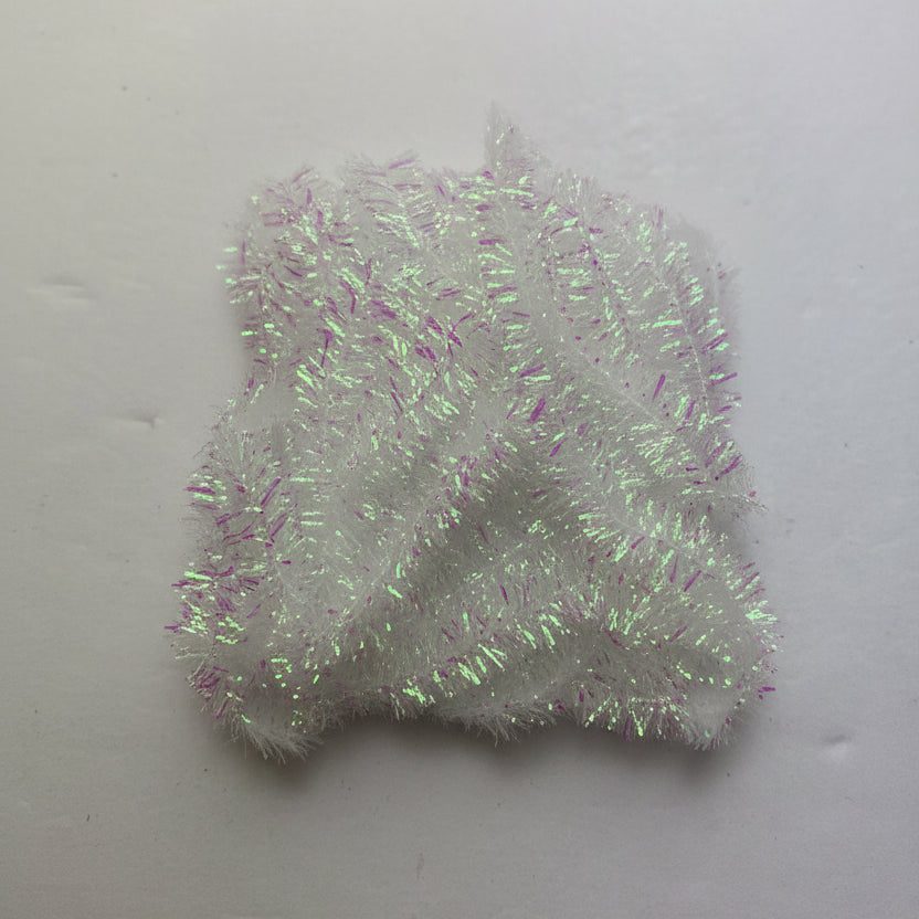 Fly tying material, hareline krystal flash chenille in color pearl