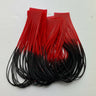 Fly tying material. Wapsi sili legs - silicone legs black with red tips on a white background