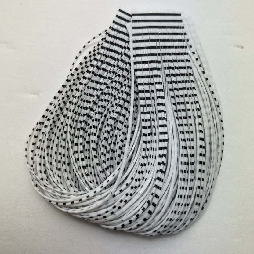 Fly tying material, wapsi sili legs perfectly barred, white