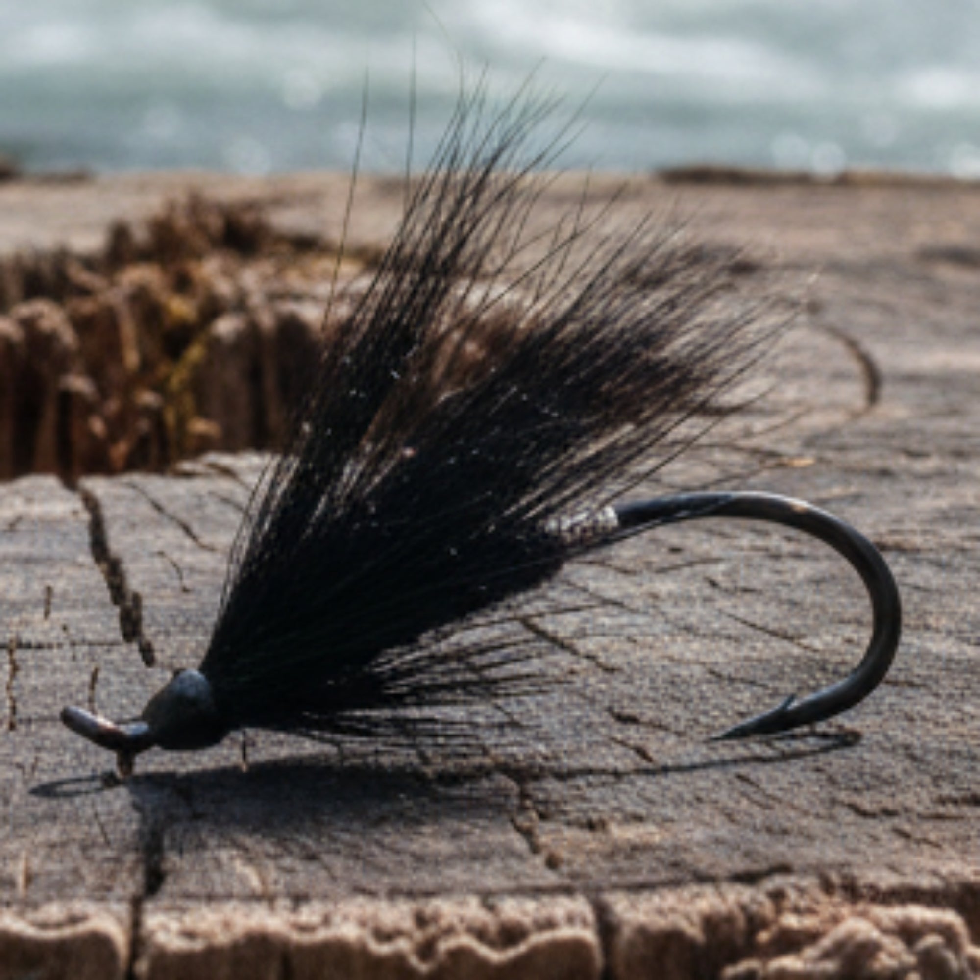 Salmon fly - black silver tip