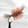 Salmon Bomber - White with Orange Hackle