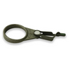 Hackle plier with ring-shaped soft touch handle.